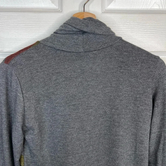 Go Couture Geometric Print Turtleneck High-Low Sweater Tunic Gray Size M - Picture 7 of 12
